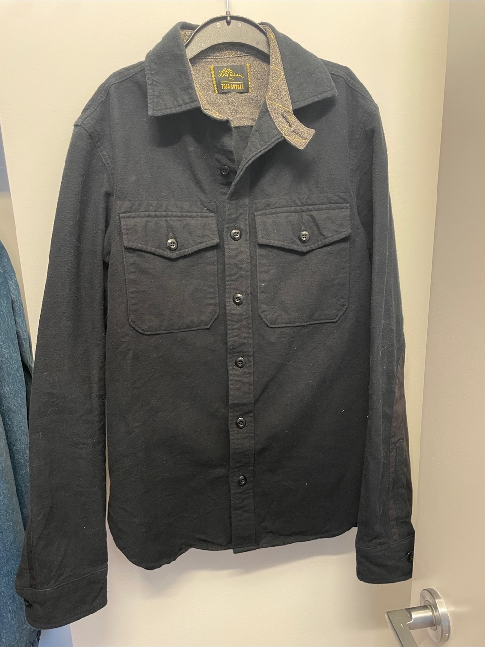 Todd Snyder Black Button-Front Shirt Jacket